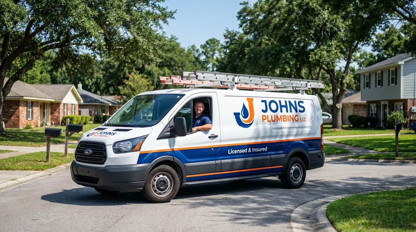 Johns Plumbing LLC service van in Totowa, NJ