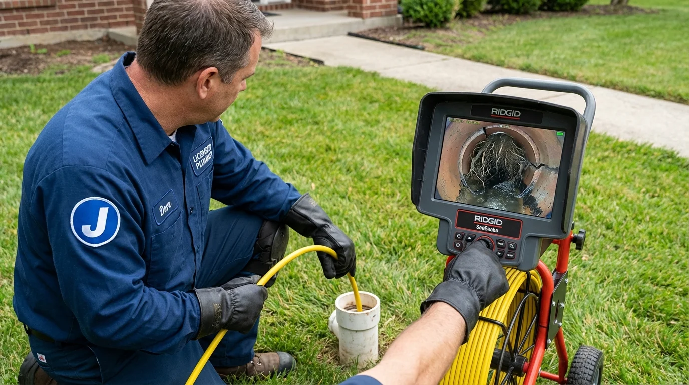 Sewer camera inspection being performed by Johns Plumbing LLC in Totowa